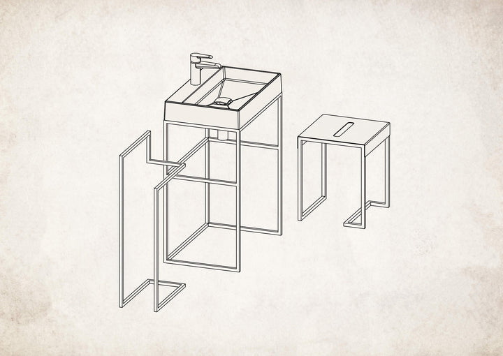 Taboret - stolik łazienkowy Mokko Czarny Mat