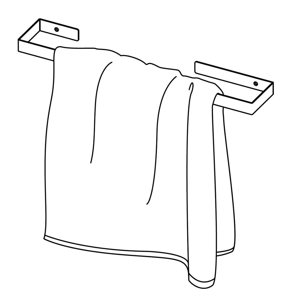 Wieszak ścienny na ręcznik - 60 cm Mokko Czarny Mat
