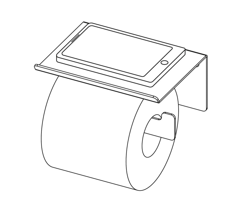 Uchwyt na papier toaletowy ścienny - z półką Mokko Czarny Mat