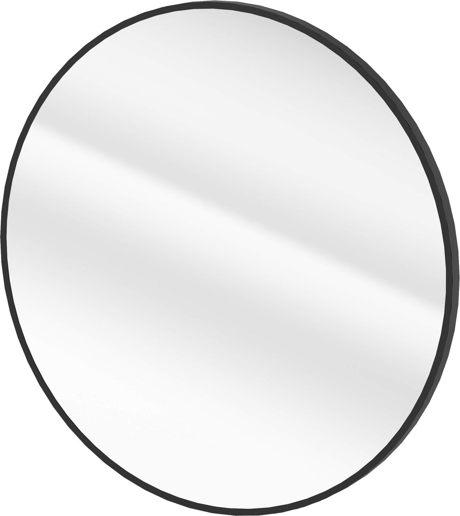 Lustro wiszące w ramie - okrągłe Round Czarny Mat