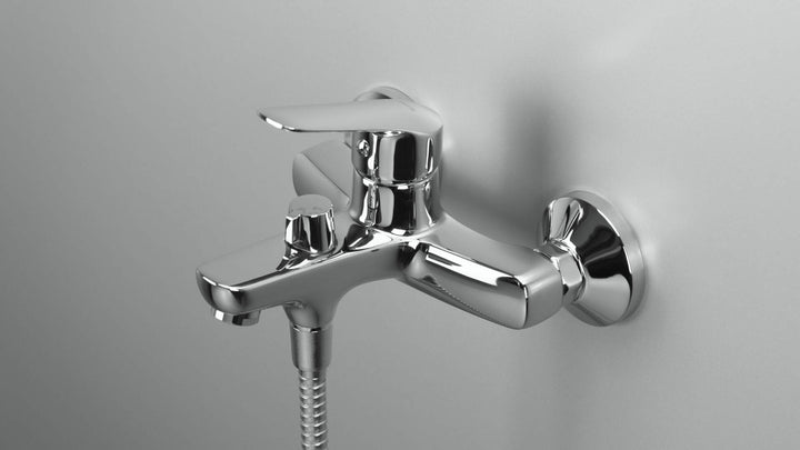 Bateria wannowa ścienna Boro Chrom