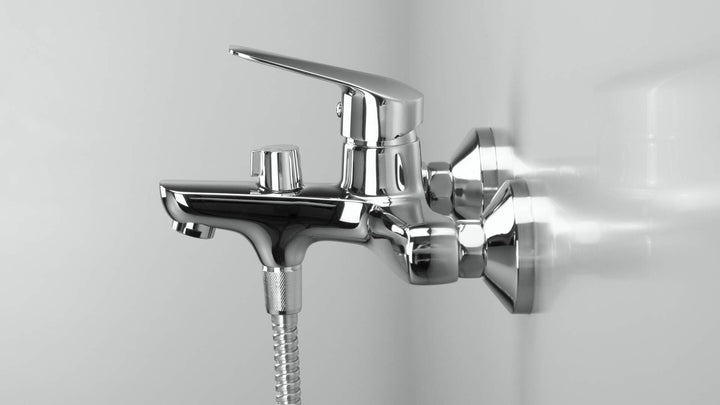 Bateria wannowa ścienna Boro Chrom
