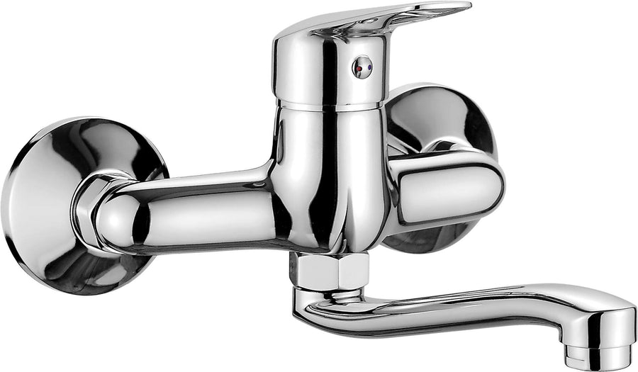 Bateria umywalkowa ścienna Boro Chrom