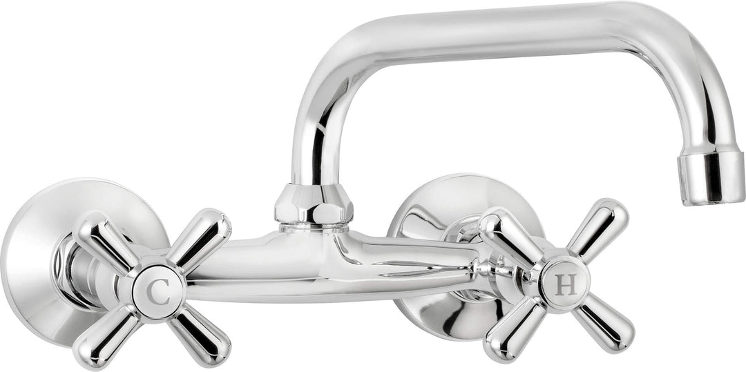 Bateria umywalkowa ścienna Symetrio Chrom