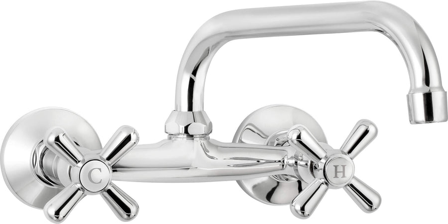 Bateria umywalkowa ścienna Symetrio Chrom