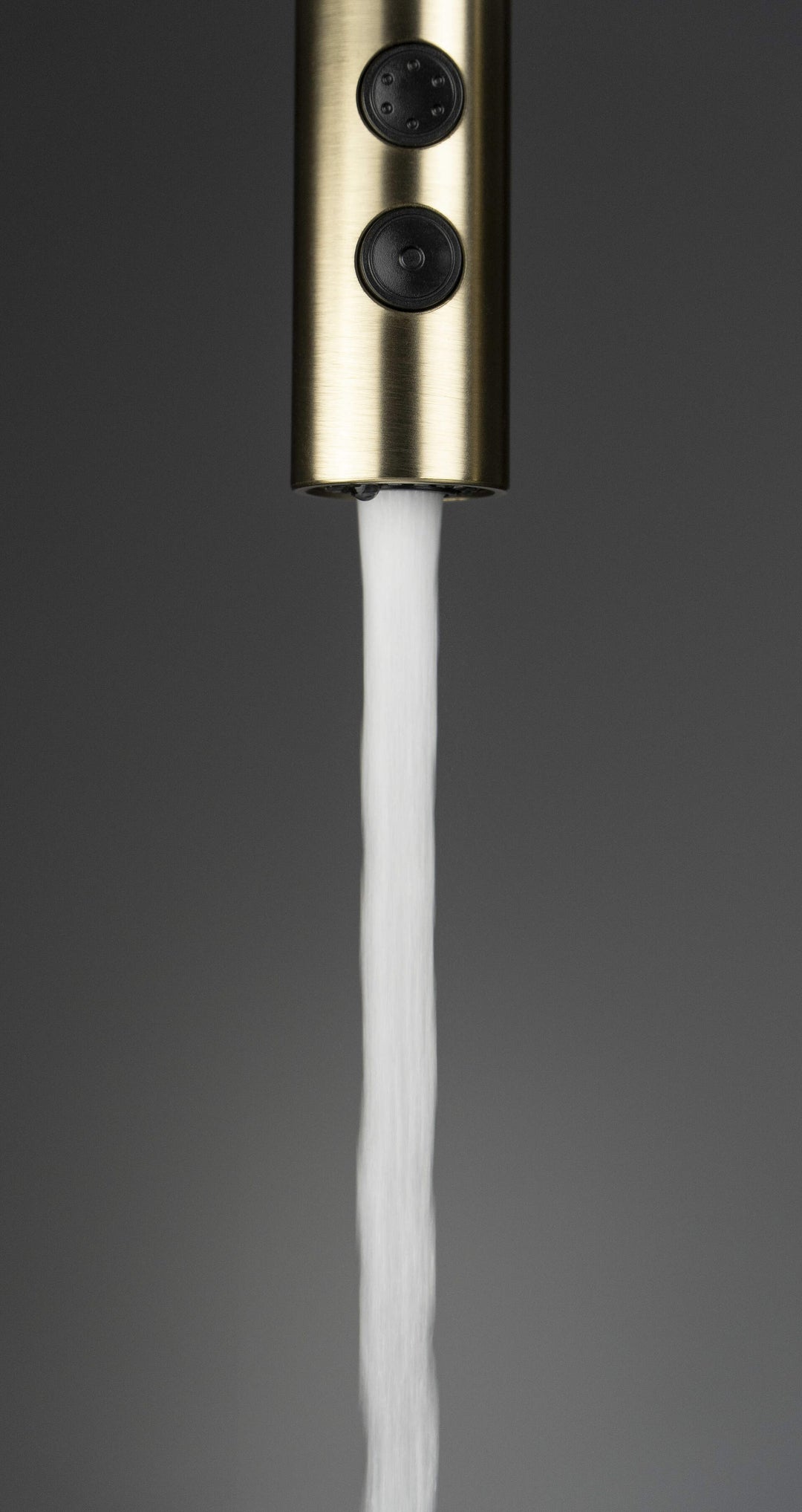 Bateria kuchenna z wyciąganą wylewką - 2 rodzaje strumienia Olfato Złoty Szczotkowany