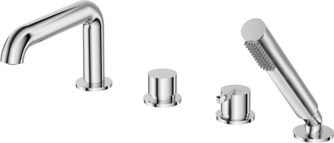 Bateria wannowa 4-otworowa z zestawem prysznicowym Silia Chrom