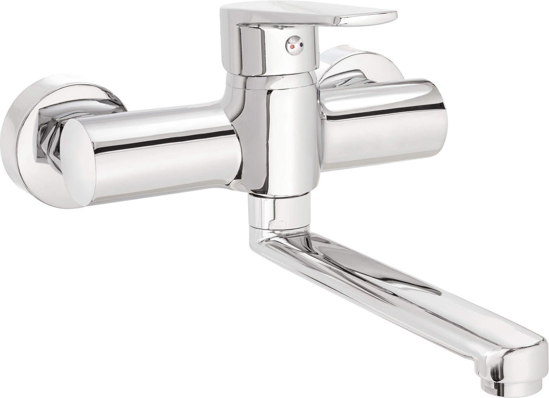 Bateria umywalkowa ścienna Tubo Chrom