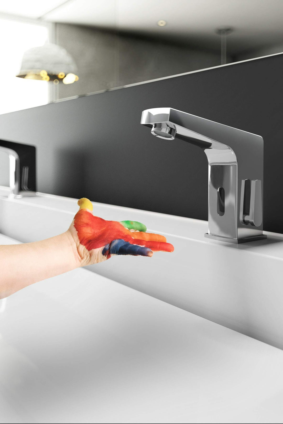 Bateria umywalkowa bezdotykowa z regulacją temperatury - 4xAA Sensor Chrom
