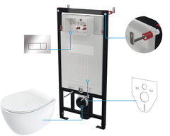 Zestaw WC podtynkowy 6 w 1 Silia Chrom