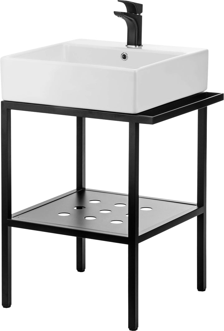 Konsola łazienkowa stojąca z umywalką - 56.5x50 cm Temisto Biały
