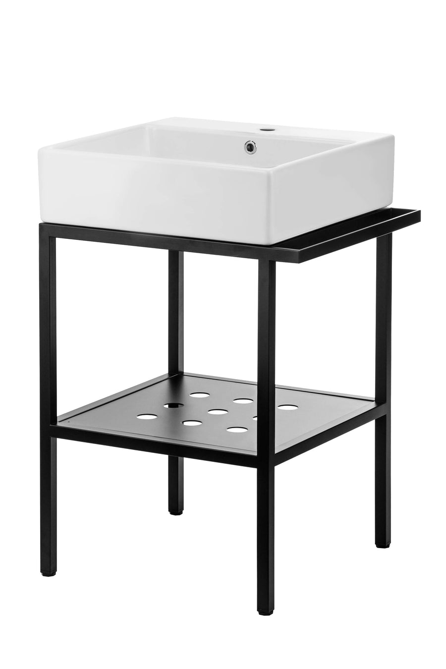 Konsola łazienkowa stojąca z umywalką - 56.5x50 cm Temisto Biały