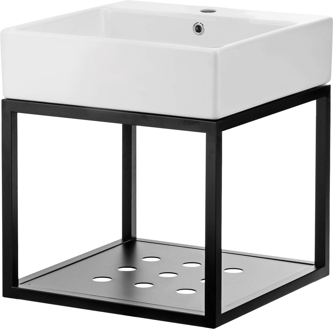 Konsola łazienkowa wisząca z umywalką - 60x50 cm Temisto Biały