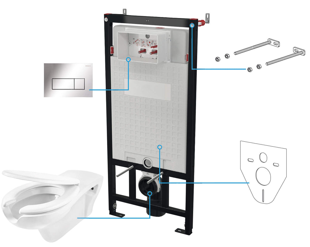 Zestaw WC podtynkowy 6 w 1 Vital Chrom