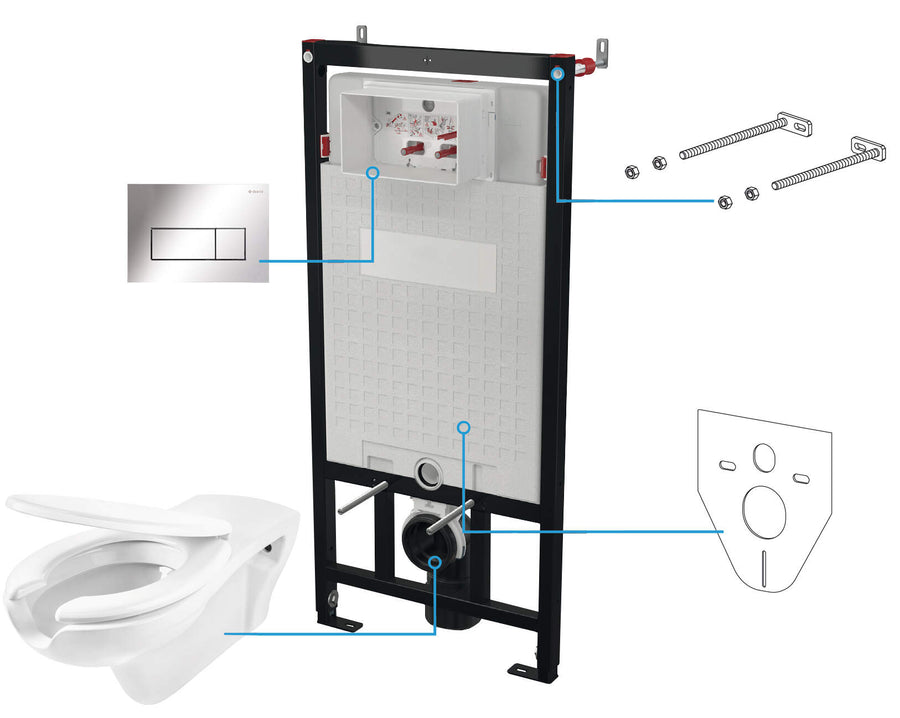 Zestaw WC podtynkowy 6 w 1 Vital Chrom