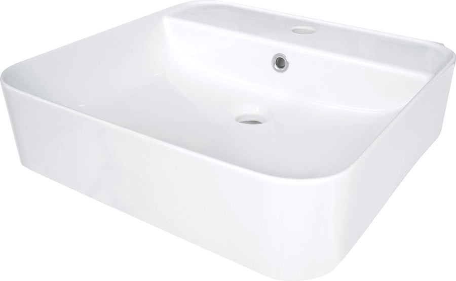 Umywalka ceramiczna nablatowa/ścienna z miejscem na baterię Hiacynt New Biały
