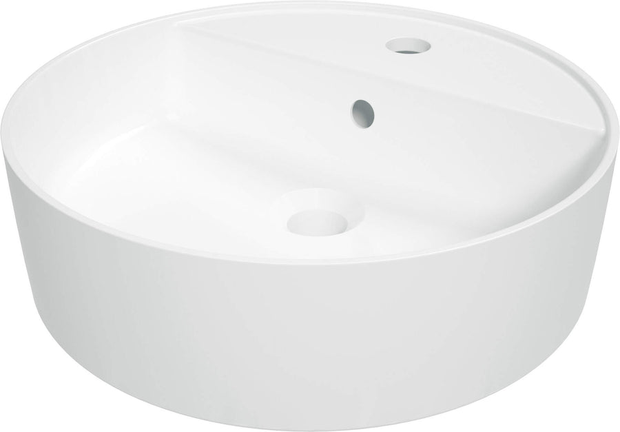 Umywalka ceramiczna nablatowa z miejscem na baterię Round Biały