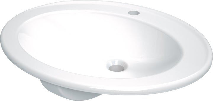 Umywalka ceramiczna wpuszczana z miejscem na baterię Round Biały