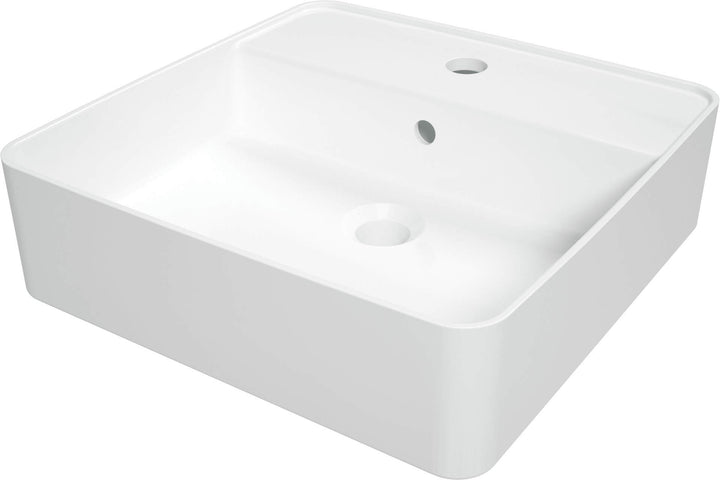 Umywalka ceramiczna nablatowa z miejscem na baterię Square Biały