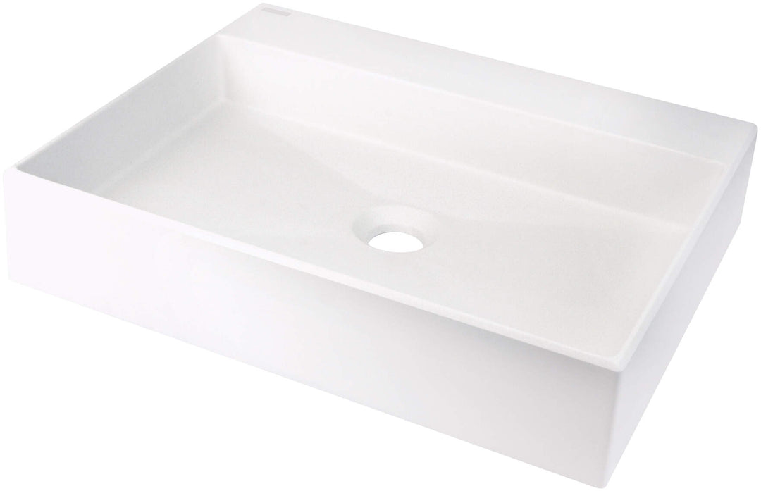 Umywalka granitowa nablatowa z miejscem na baterię - 500x400 mm Correo Biały Mat