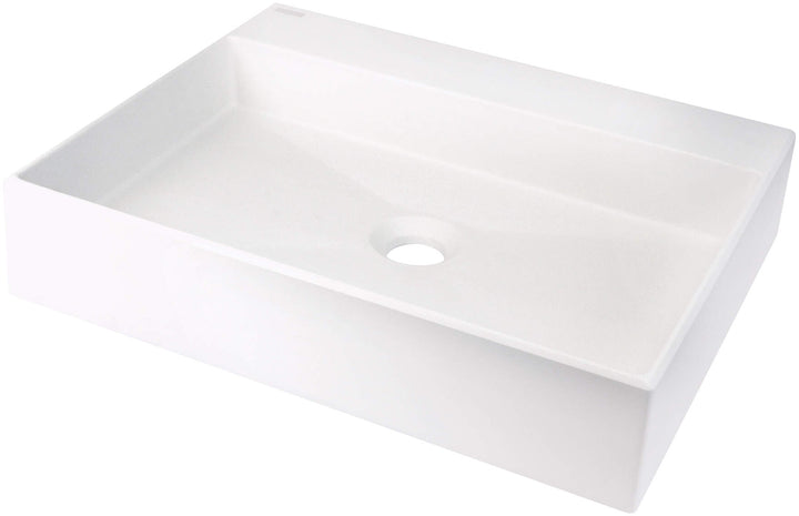 Umywalka granitowa nablatowa z miejscem na baterię - 500x400 mm Correo Biały Mat