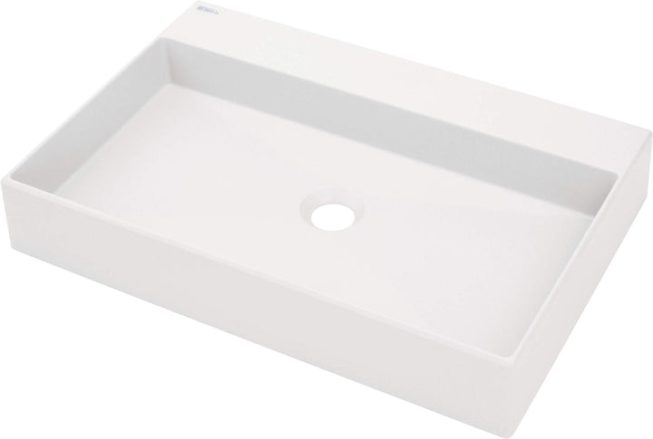 Umywalka granitowa nablatowa z miejscem na baterię - 60x40 cm Correo Biały Mat