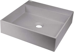 Umywalka granitowa nablatowa z miejscem na baterię - 400x400 mm Correo Szary Metalik
