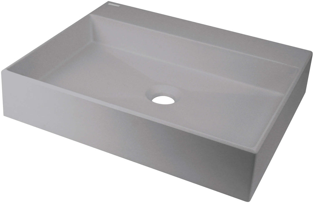 Umywalka granitowa nablatowa z miejscem na baterię - 500x400 mm Correo Szary Metalik