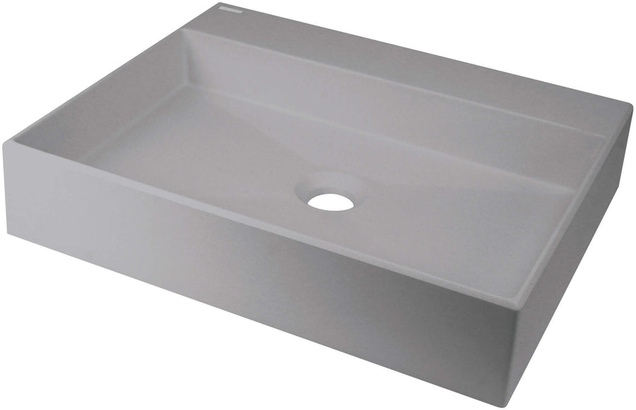 Umywalka granitowa nablatowa z miejscem na baterię - 500x400 mm Correo Szary Metalik