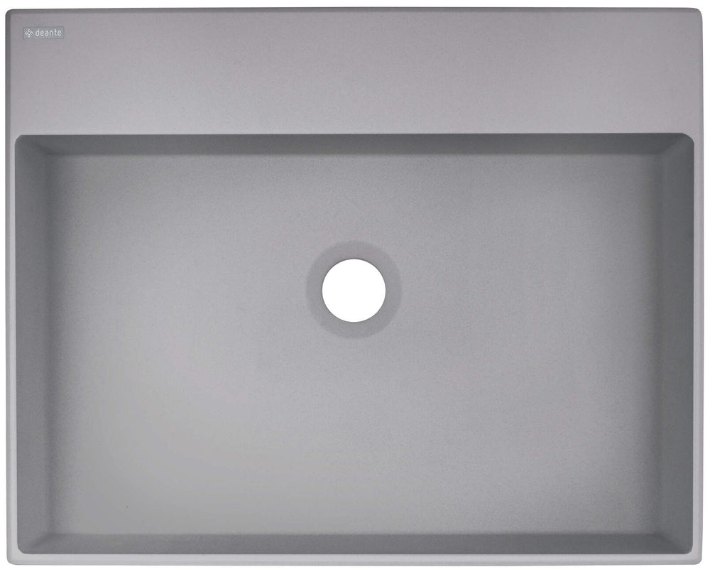 Umywalka granitowa nablatowa z miejscem na baterię - 500x400 mm Correo Szary Metalik