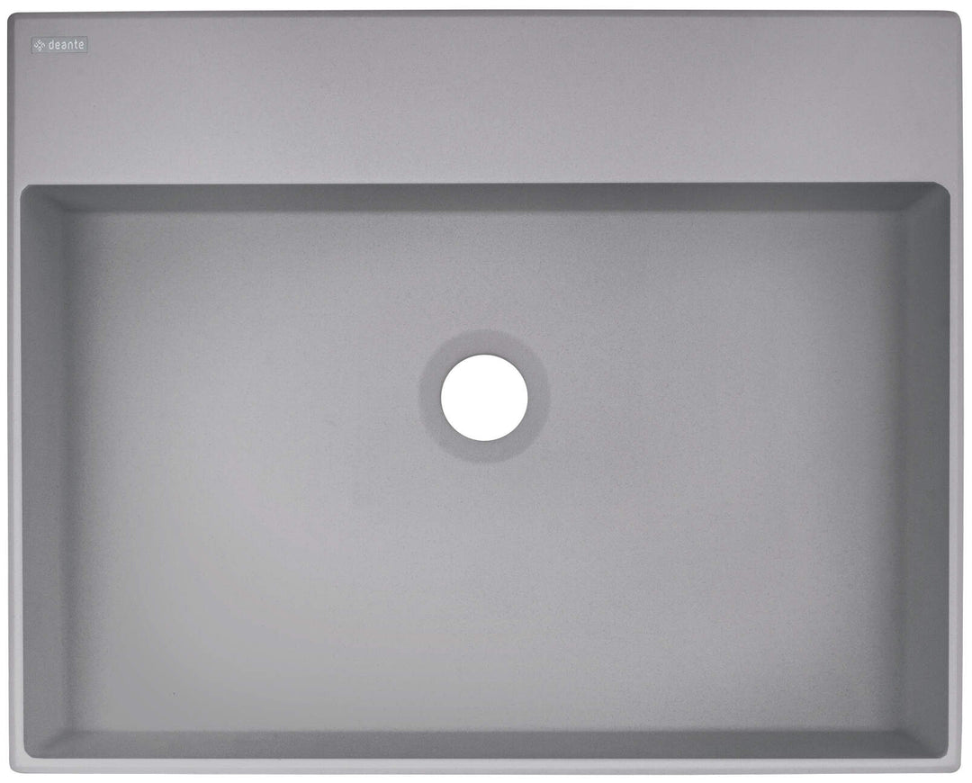 Umywalka granitowa nablatowa z miejscem na baterię - 500x400 mm Correo Szary Metalik