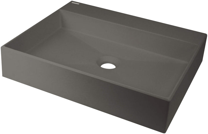 Umywalka granitowa nablatowa z miejscem na baterię - 500x400 mm Correo Antracyt