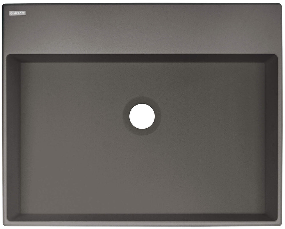Umywalka granitowa nablatowa z miejscem na baterię - 500x400 mm Correo Antracyt