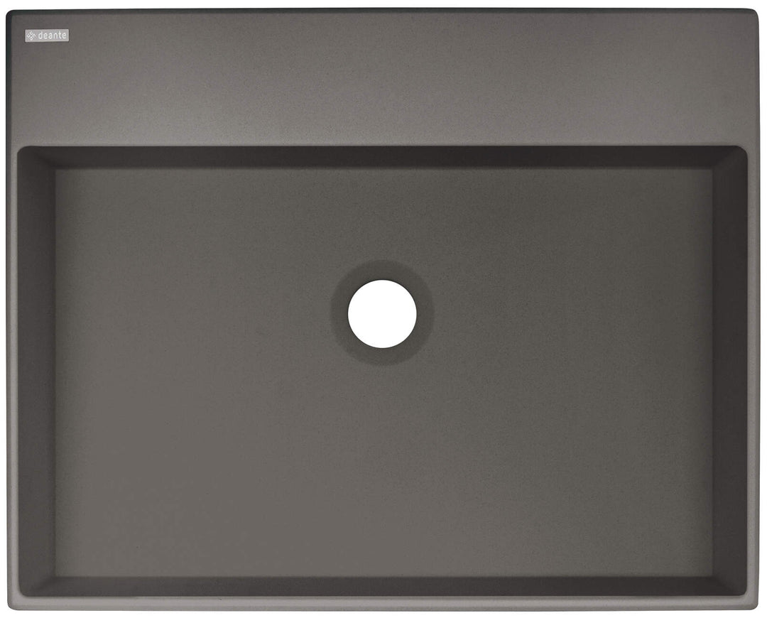 Umywalka granitowa nablatowa z miejscem na baterię - 500x400 mm Correo Antracyt