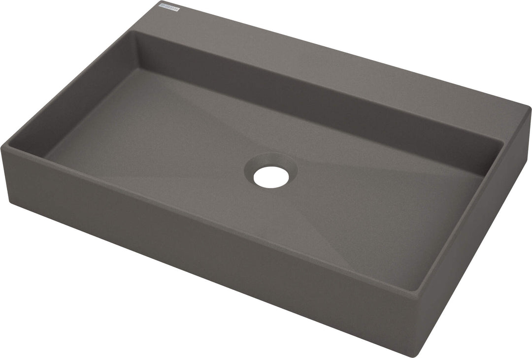 Umywalka granitowa nablatowa z miejscem na baterię - 60x40 cm Correo Antracyt