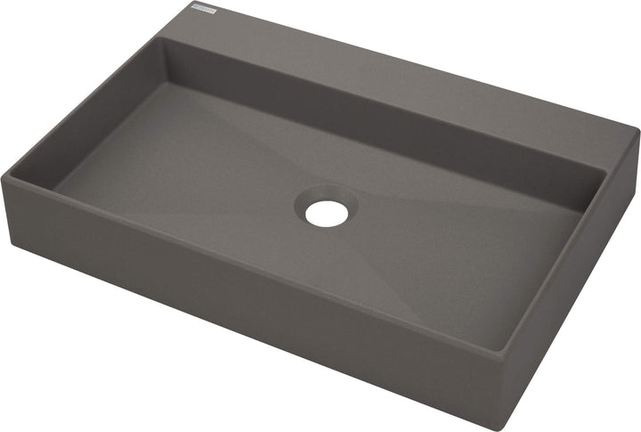 Umywalka granitowa nablatowa z miejscem na baterię - 60x40 cm Correo Antracyt