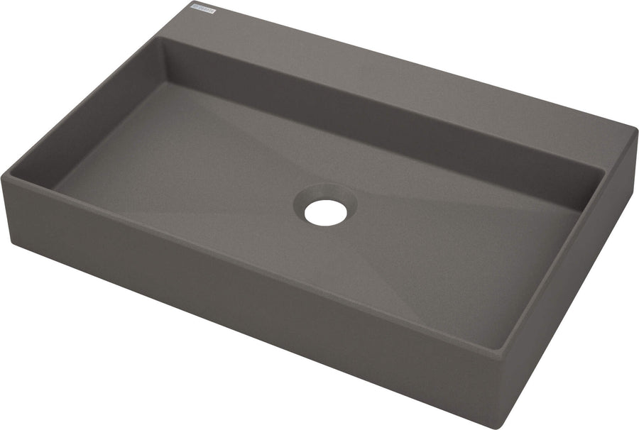 Umywalka granitowa nablatowa z miejscem na baterię - 60x40 cm Correo Antracyt