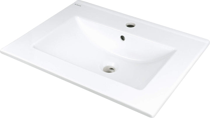 Umywalka ceramiczna wpuszczana z miejscem na baterię Tubo Biały