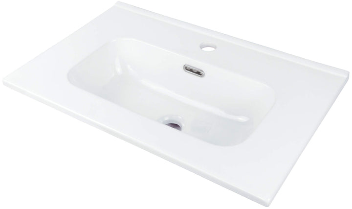 Umywalka ceramiczna wpuszczana z miejscem na baterię - 60 cm Tubo Biały