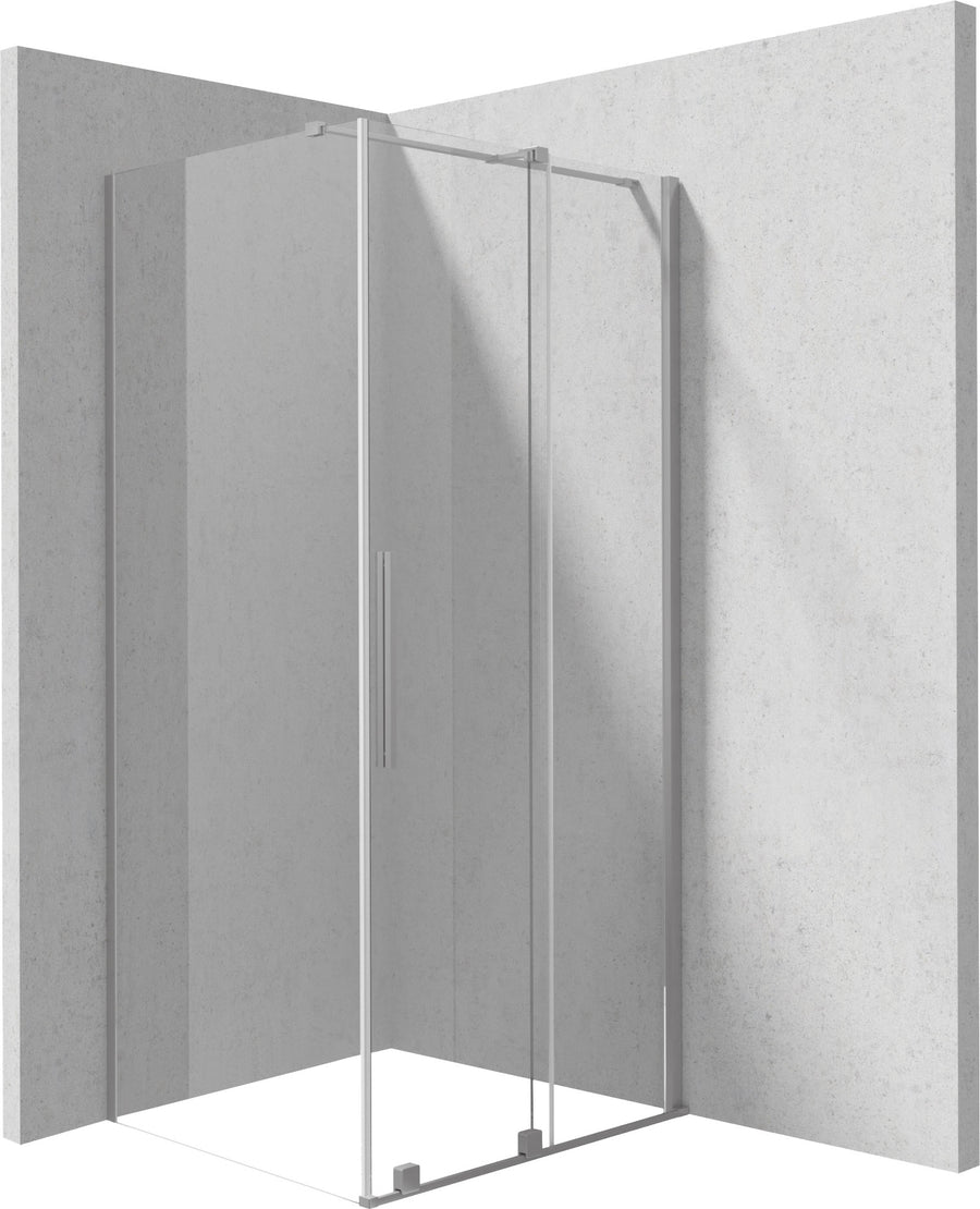Kabina prysznicowa prostokątna 100x80 cm Prizma Stalowy szczotkowany