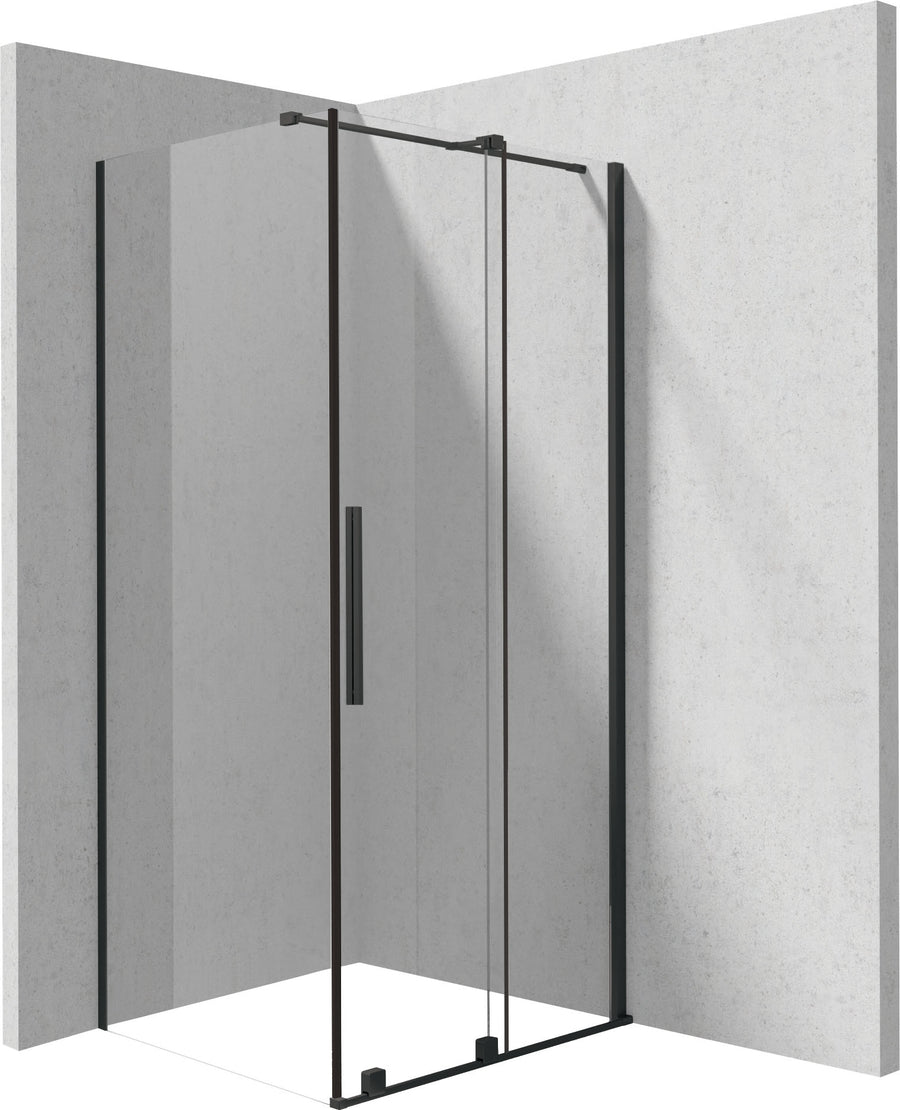 Kabina prysznicowa prostokątna 120x80 cm Prizma Czarny mat