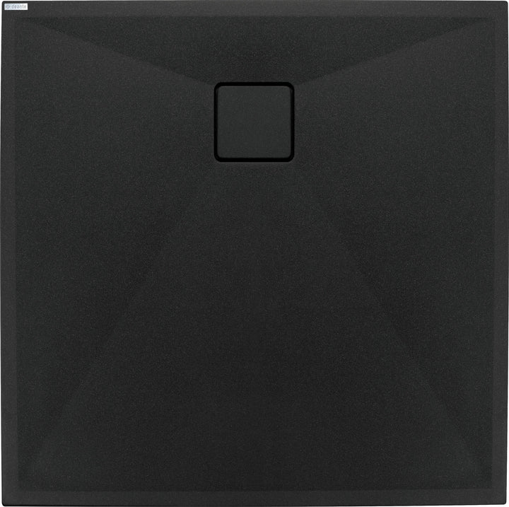 Brodzik granitowy kwadratowy 80x80 cm Correo Czarny Mat