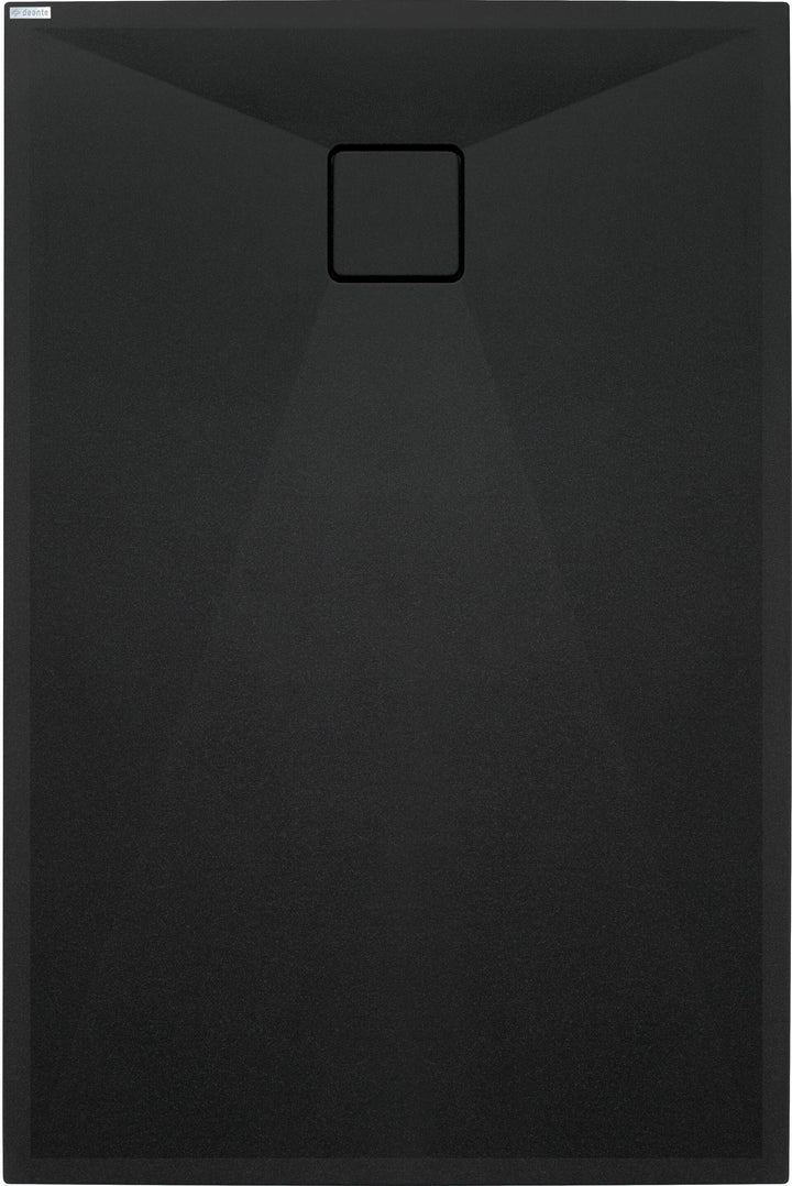 Brodzik granitowy prostokątny 140x90 cm Correo Czarny Mat