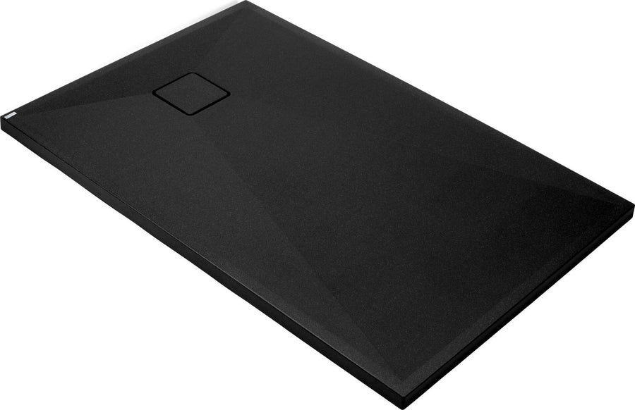 Brodzik granitowy prostokątny 140x90 cm Correo Czarny Mat