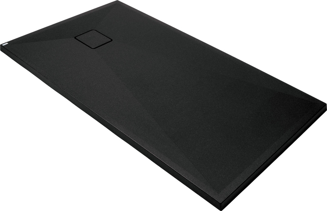 Brodzik granitowy prostokątny 140x70 cm Correo Czarny Mat