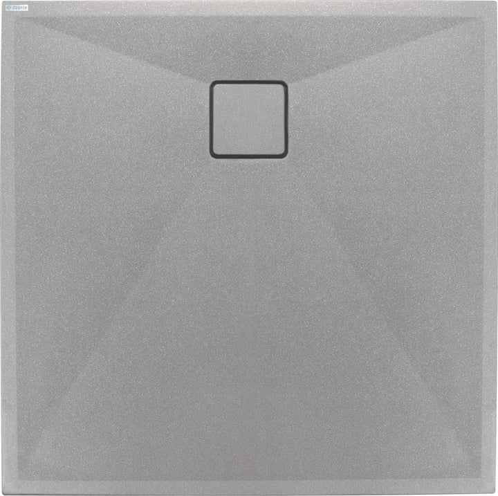 Brodzik granitowy kwadratowy 90x90 cm Correo Szary Metalik