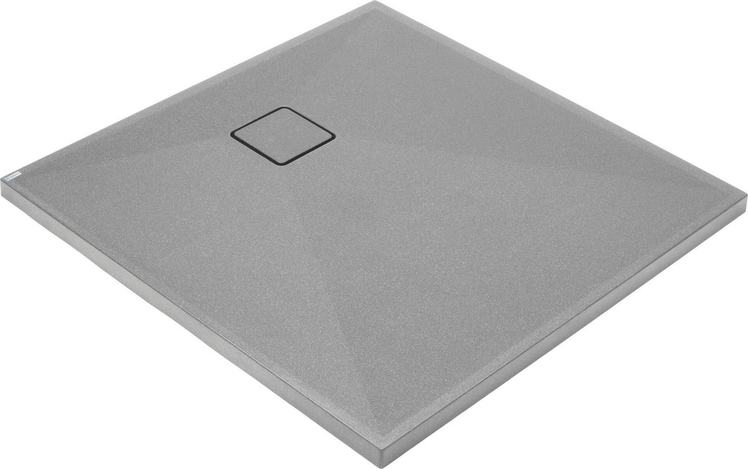 Brodzik granitowy kwadratowy 90x90 cm Correo Szary Metalik