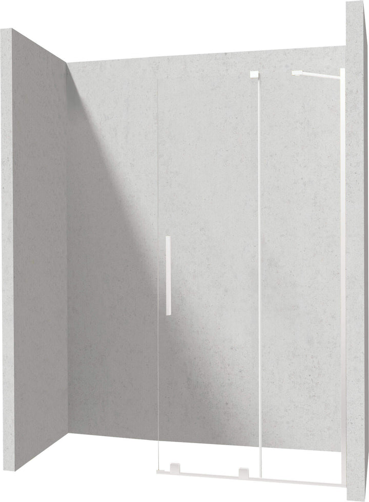 Ścianka prysznicowa walk-in 90 cm - przesuwna Prizma Biały Mat