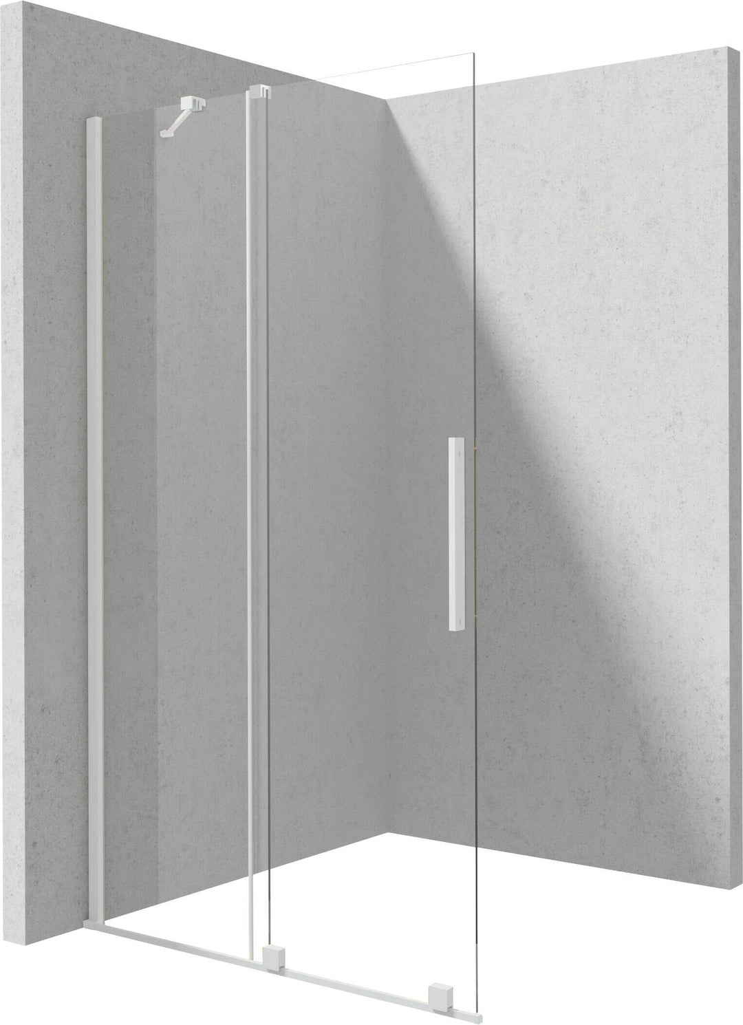 Ścianka prysznicowa walk-in 140 cm - przesuwna Prizma Biały Mat
