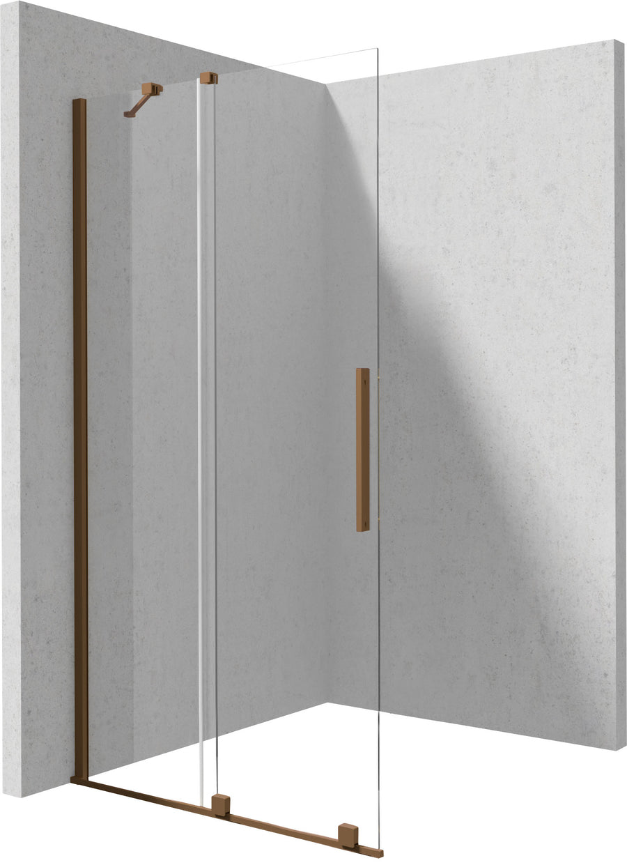 Ścianka prysznicowa walk-in 80 cm - przesuwna Prizma Brąz szczotkowany